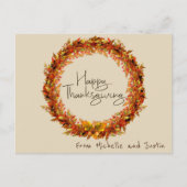 Happy Thanksgiving einfache Herbstleaf Custom Postkarte (Vorderseite)