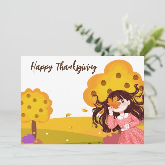 Happy Thanksgiving Einladung (Stehend Vorderseite)