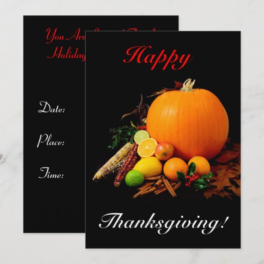 Happy Thanksgiving Einladung (Vorne/Hinten)