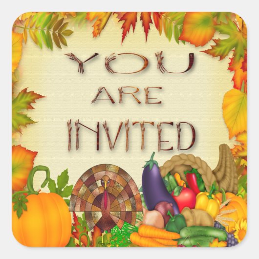 Happy Thanksgiving Einladung Umschlag Aufkleber (Vorderseite)