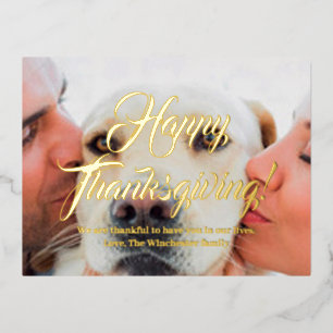 Happy Thanksgiving elegante benutzerdefinierte Skr Folien Feiertagspostkarte