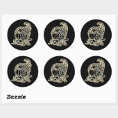 Happy Thanksgiving Elegante Golden Cornucopia Runder Aufkleber (Blatt)