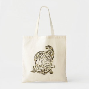 Happy Thanksgiving Elegante Golden Cornucopia Tragetasche