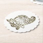 Happy Thanksgiving Elegante Golden Cornucopia Untersetzer (angewinkelt)