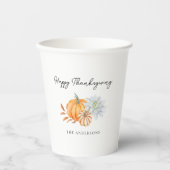 Happy Thanksgiving Eleganter Pumpkin Fall Pappbecher (Vorderseite)