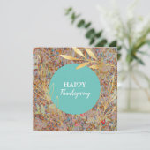 Happy Thanksgiving elegantes goldenes Herbstfolien Feiertagskarte (Stehend Vorderseite)