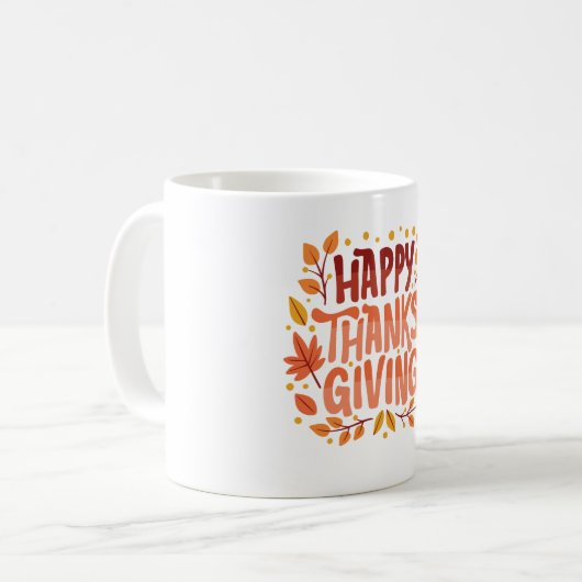 Happy Thanksgiving Erntedank Day Kaffeetasse (Vorderseite Links)