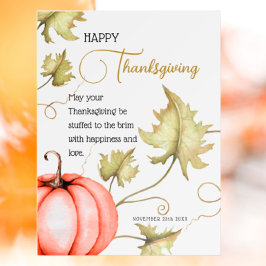 Happy Thanksgiving Erntedank Day Pumpkin Poster