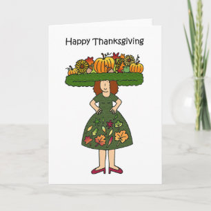 Happy Thanksgiving Fabulous Hat und Dress Karte