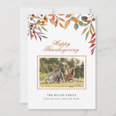 Happy Thanksgiving Fall Foliage Foto-Karte Ankündigung (Vorderseite)