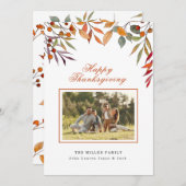 Happy Thanksgiving Fall Foliage Foto-Karte Ankündigung (Vorne/Hinten)