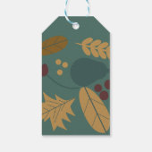Happy Thanksgiving Fall Folk Greenery Brown Geschenkanhänger (Rückseite)