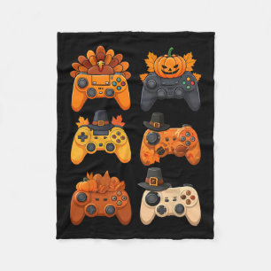 Happy Thanksgiving Fall Gaming Controller Türkei Fleecedecke