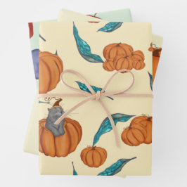 Happy Thanksgiving Fall Harvest Pumpkin Geschenkpapier Set
