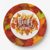 Happy Thanksgiving Fall Paper Plate Pappteller (Vorderseite)