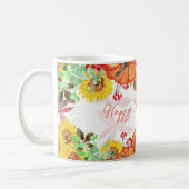 Happy Thanksgiving Fall Pumpkin Floral Kaffeetasse (Links)