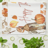 Happy Thanksgiving Fall Pumpkin & Turkey Geschirrtuch (Gefaltet)