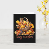 Happy Thanksgiving Fall Vibes Cosy Season Premium Karte (Gelbe Blume)