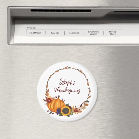 Happy Thanksgiving Fall Wreath Magnet (In Situ (Geschirrspüler))