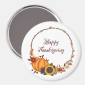 Happy Thanksgiving Fall Wreath Magnet (Vorderseite/Rückseite)
