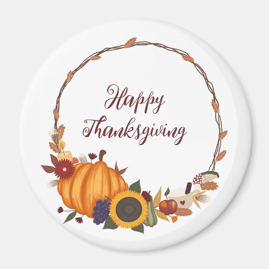 Happy Thanksgiving Fall Wreath Magnet (Vorne)