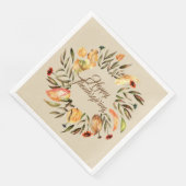 Happy Thanksgiving Fall Wreath Napkins Serviette (Ecke)