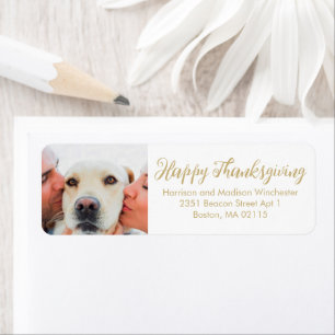 Happy Thanksgiving Familie Foto Drehbuch Gold weiß