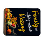 Happy Thanksgiving Familie Schönes Cornucopia Magnet (Horizontal)