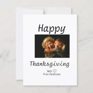 Happy Thanksgiving Familienname Foto Schwarz Postkarte