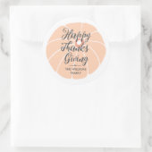 Happy Thanksgiving Familienname Pumpkin Runder Aufkleber (Tasche)
