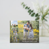 Happy Thanksgiving Family Foto Collage Feiertagspostkarte (Stehend Vorderseite)