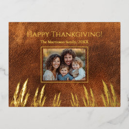 Happy Thanksgiving Family Foto Folien Feiertagspostkarte
