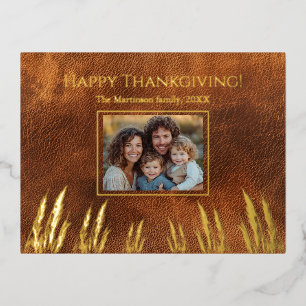 Happy Thanksgiving Family Foto Folien Feiertagspostkarte