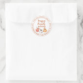 Happy Thanksgiving Family Name Rücksendeadresse Runder Aufkleber (Tasche)
