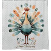 Happy Thanksgiving farbenfrohe Türkei Goldene Ster Duschvorhang (Vorderseite)