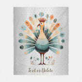 Happy Thanksgiving farbenfrohe Türkei Goldene Ster Fleecedecke (Vorderseite)