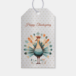 Happy Thanksgiving farbenfrohe Türkei Goldene Ster Geschenkanhänger
