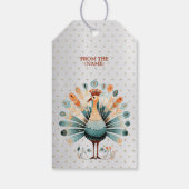 Happy Thanksgiving farbenfrohe Türkei Goldene Ster Geschenkanhänger (Rückseite)