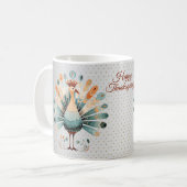 Happy Thanksgiving farbenfrohe Türkei Goldene Ster Kaffeetasse (Vorderseite Links)