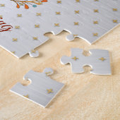 Happy Thanksgiving farbenfrohe Türkei Goldene Ster Puzzle (Seite)