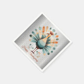 Happy Thanksgiving farbenfrohe Türkei Goldene Ster Serviette (Ecke)