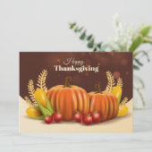 Happy Thanksgiving Feiertagskarte (Stehend Vorderseite)