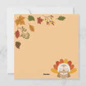 Happy Thanksgiving Feiertagskarte (Rückseite)