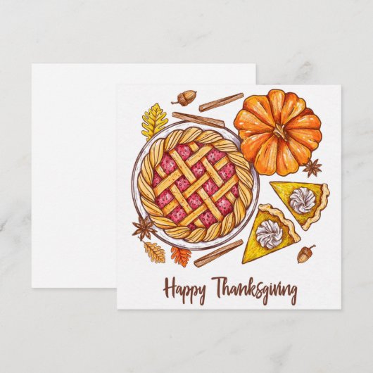 Happy Thanksgiving Feiertagskarte (Vorne/Hinten)