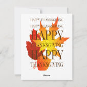 Happy Thanksgiving Feiertagskarte (Rückseite)