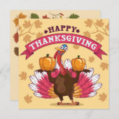 Happy Thanksgiving Feiertagskarte (Vorne/Hinten)