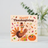 Happy Thanksgiving Feiertagskarte (Stehend Vorderseite)