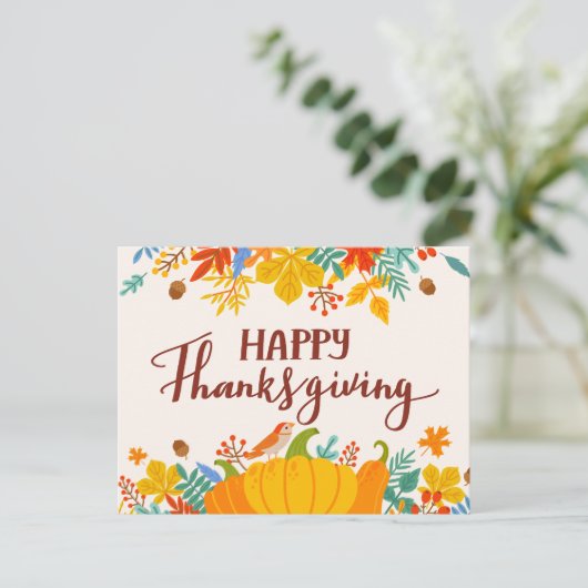Happy Thanksgiving Feiertagspostkarte (Stehend Vorderseite)