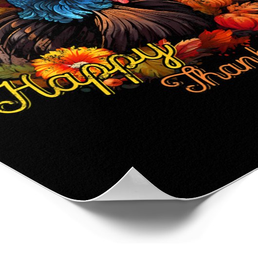 Happy Thanksgiving Festival Türkei Design T-Shirt Poster (Ecke)