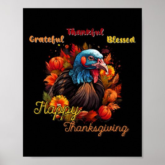 Happy Thanksgiving Festival Türkei Design T-Shirt Poster (Vorne)
